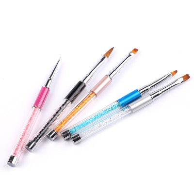 5Pcs/set Nail Art Acrylic UV Gel Extension Builder Rhinestone Painting Brush Lines Liner Pattern Drawing Pen