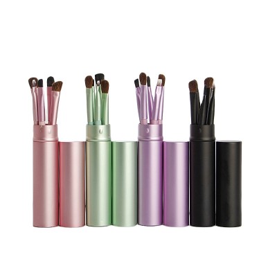 Portable Eye Makeup Brushes 5pcs Professional Eye Brush Set Eyeshadow Eyebrow Blending Fan Eyelash Make Up Brushes